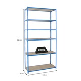 thumbnail of PROREGAL Schwerlastregal Giant Muli | HxBxT 250x110x50cm | Fachlast 200kg | Blau | Stecksystem Lagerregal Regalsystem Steckregal