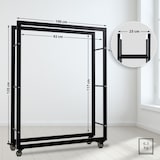 thumbnail of DELUKE® Kaminholzregal innen Metall SATLO mit Rollen Brennholzregal innen Kaminholzständer Kaminholzhalter Feuerholzregal Schwarz, 25x100x125cm