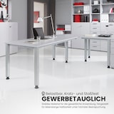 thumbnail of bümö manuell höhenverstellbarer Schreibtisch 180x80 cm in Graphit, Metall-Gestell: Silber - PC Tisch höhenverstellbar & belastbar bis 140 kg, Büro-