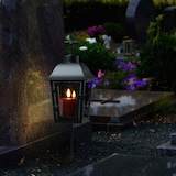 thumbnail of Laterne mit roter Mini LED Kerze mit 2 wechselbaren Spitzen und Erdspieß