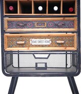 thumbnail of Weinregal für 10 Flaschen, Zubehör und Gläser | HxBxT 157x57x38cm | Holz Vintage | Tanne | Flaschenregal Barschrank Weinständer Gläser