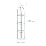 thumbnail of Relaxdays Rankhilfe Obelisk, 2er Set, 200 cm hoch, Ranksäule für Kletterpflanzen, Metall, freistehend, Rosenturm, grün