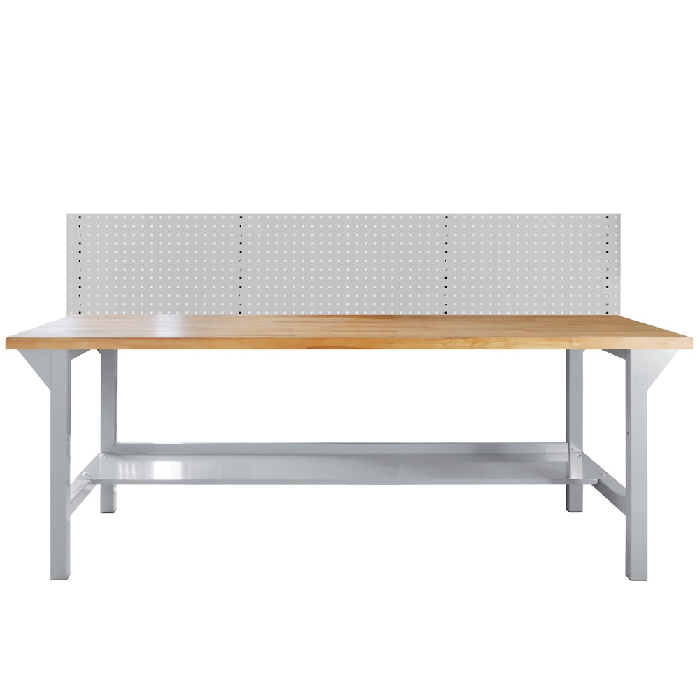 PROREGAL Werkbank Giant Rhino Plus mit Lochplatte | HxBxT 131x200x70cm | Traglast 500kg | Lichtgrau