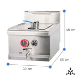 thumbnail of Cleiton® Freidora Industrial a Gas Butano de 14 Litros Simple Sobremesa | Freidora Profesional de Acero Inoxidable con Grifo de 7500 W