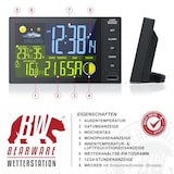 thumbnail of BEARWARE Funkwetterstation Innen und Außen mit Außensensor - DCF Signal Funkuhr - Farbdisplay - Thermometer - Hygrometer