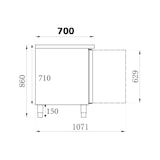 thumbnail of Gekühlte Werkbank | Spüle | 258L | 2 Türen (1/1 GN) | -2°C/+8°C | Forciert | 0.35kW | 1510x700x860(h)mm.