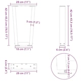 thumbnail of vidaXL Couchtischbeine V-Form 2 Stück Anthrazit 28x(42-43,3) cm Stahl