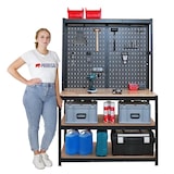 thumbnail of Profi Werkbank GIANT BEAST mit Lochwand | HxBxT 180x120x60cm | Fachlast 175kg | Schwarz