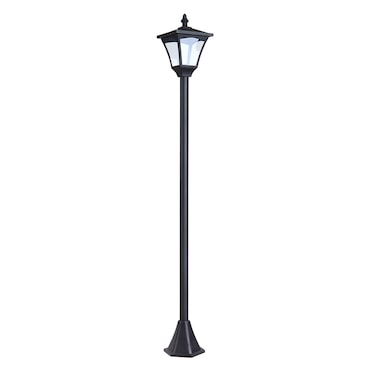 Outsunny Candeeiro Solar de Jardim com Proteção IP44 Luzes LED para Exterior Pátio Varanda 15x15x120 cm Preto