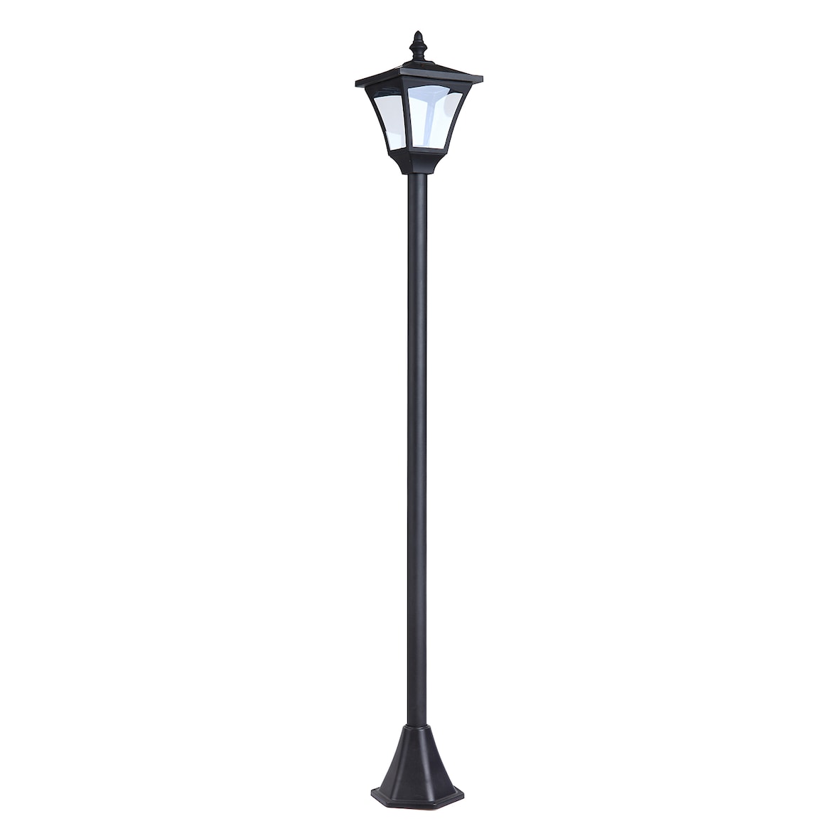 Outsunny Candeeiro Solar de Jardim com Proteção IP44 Luzes LED para Exterior Pátio Varanda 15x15x120 cm Preto