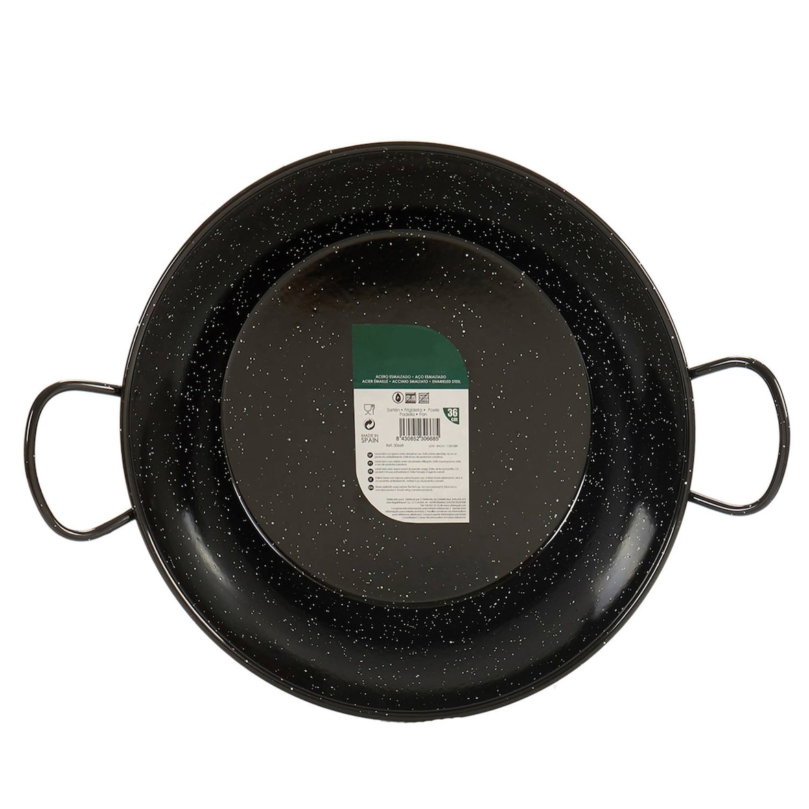 San Ignacio LA DEHESA - Honda geëmailleerde paellapan met handgrepen 36 cm