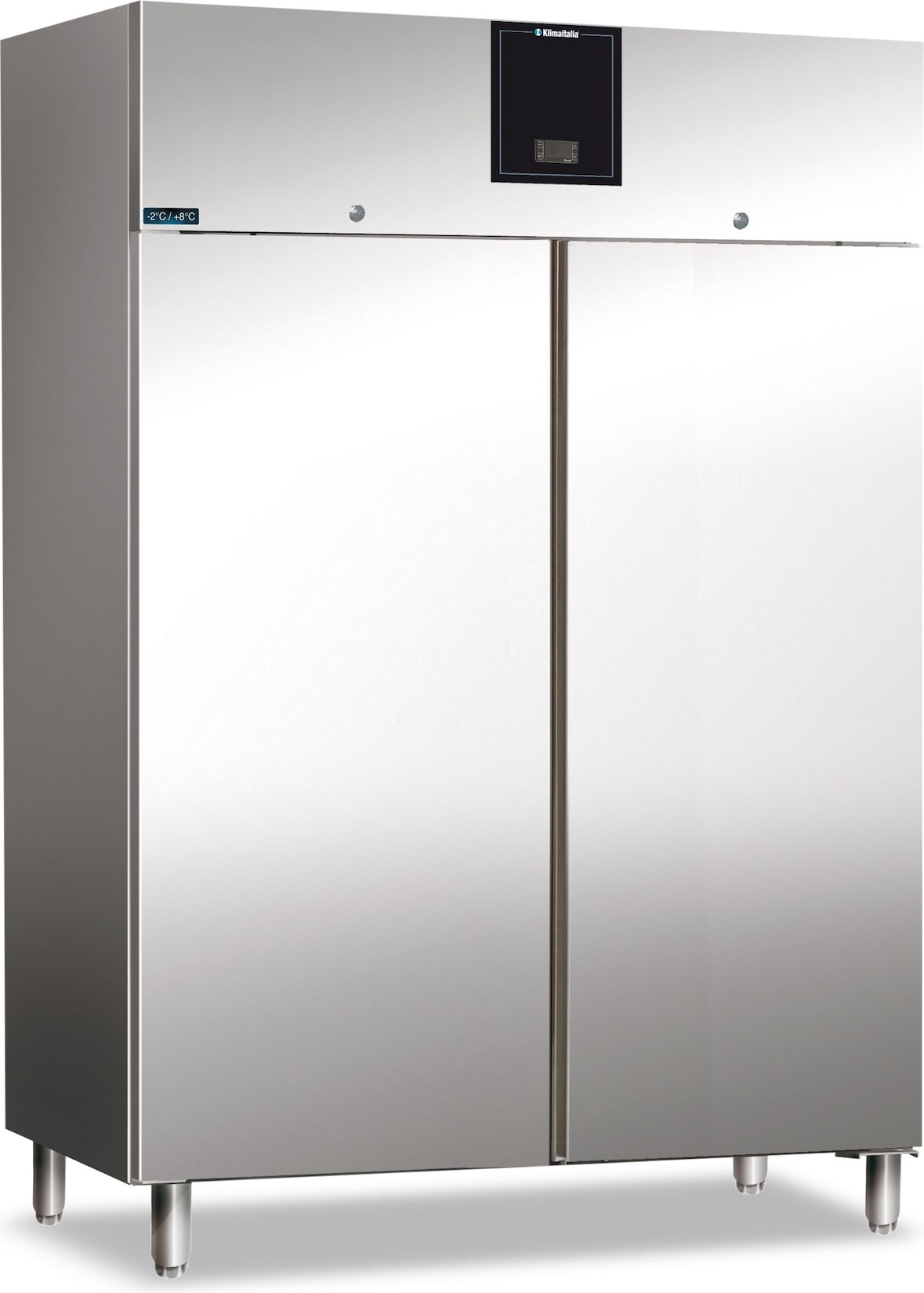 KLIMAITALIA 1400 Liter belüfteter Klasse B tropicalisierter Edelst.-Schrank. Abtau auto. LED. T° -2/+8°C. Dim. LxWxH 134x87,5x209 cm. AXF1520TN