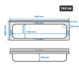 thumbnail of Plonge inox grande cuve 1400x600mm avec 1 bac PREMIUM - GOLDINOX