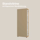 thumbnail of K-Möbel Armoire vitrine 2 portes 176x67x33 cm Made in Germany vitrine sur pied avec LED & 4 tablettes en verre réglables en hauteur Hêtre