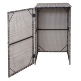 thumbnail of Décoshop26 - Abri de poubelle extérieur conteneur à ordures en rotin poly gris 120 litres 04_0002859