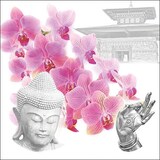 thumbnail of 20 Servietten Papier 33x33cm 3-lagig - hochwertige Einweg Papierservietten Partyservietten Asien Zen Yoga Deko Entspannung Tischdeko Blumen