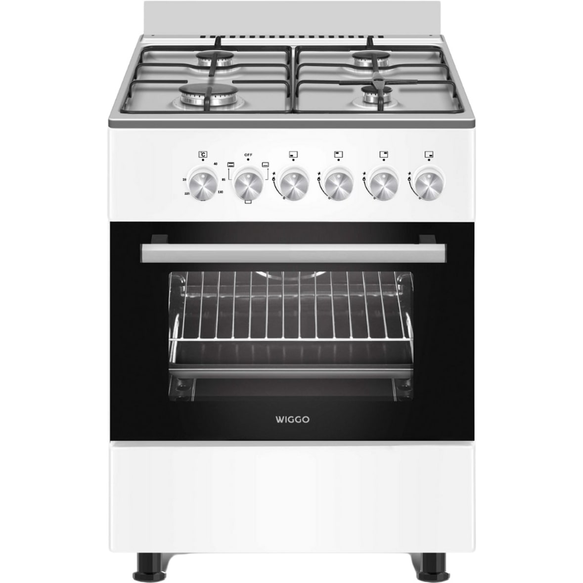 Wiggo WO-E603A(WX) Vrijstaande Gasfornuis - 60 cm - Wit