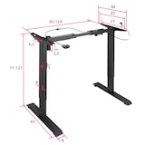 thumbnail of tectake Cadre de bureau assis debout, réglable en hauteur électriquement 85-129x65x71-121cm - noir - 403001