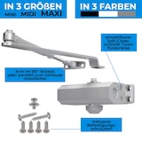 thumbnail of Türschließer Hydraulischer Torschließer Tür Tor SELBSTSCHLIEßER einstellbar MINI 15-30kg GRAU