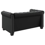 thumbnail of Canapé Chesterfield à 2 places cuir synthétique noir  Modèle Opaline