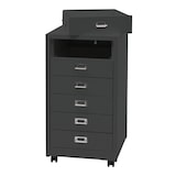 thumbnail of Contenitore per rotoli HWC-L49, armadietto a cassetti in acciaio per archiviazione, metallo 75x40x41cm 6 cassetti ~ grigio scuro