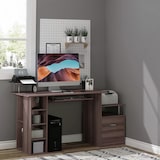 thumbnail of HOMCOM Mesa de Ordenador PC 120 cm para Oficina con Múltiples Estantes Cajón Bandeja de Teclado Soportes para Monitor Impresora y CPU 152x60x88 cm