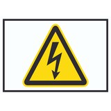 thumbnail of Vorsicht Elektrische Spannung Symbol Schild A1 Rückseite selbstklebend