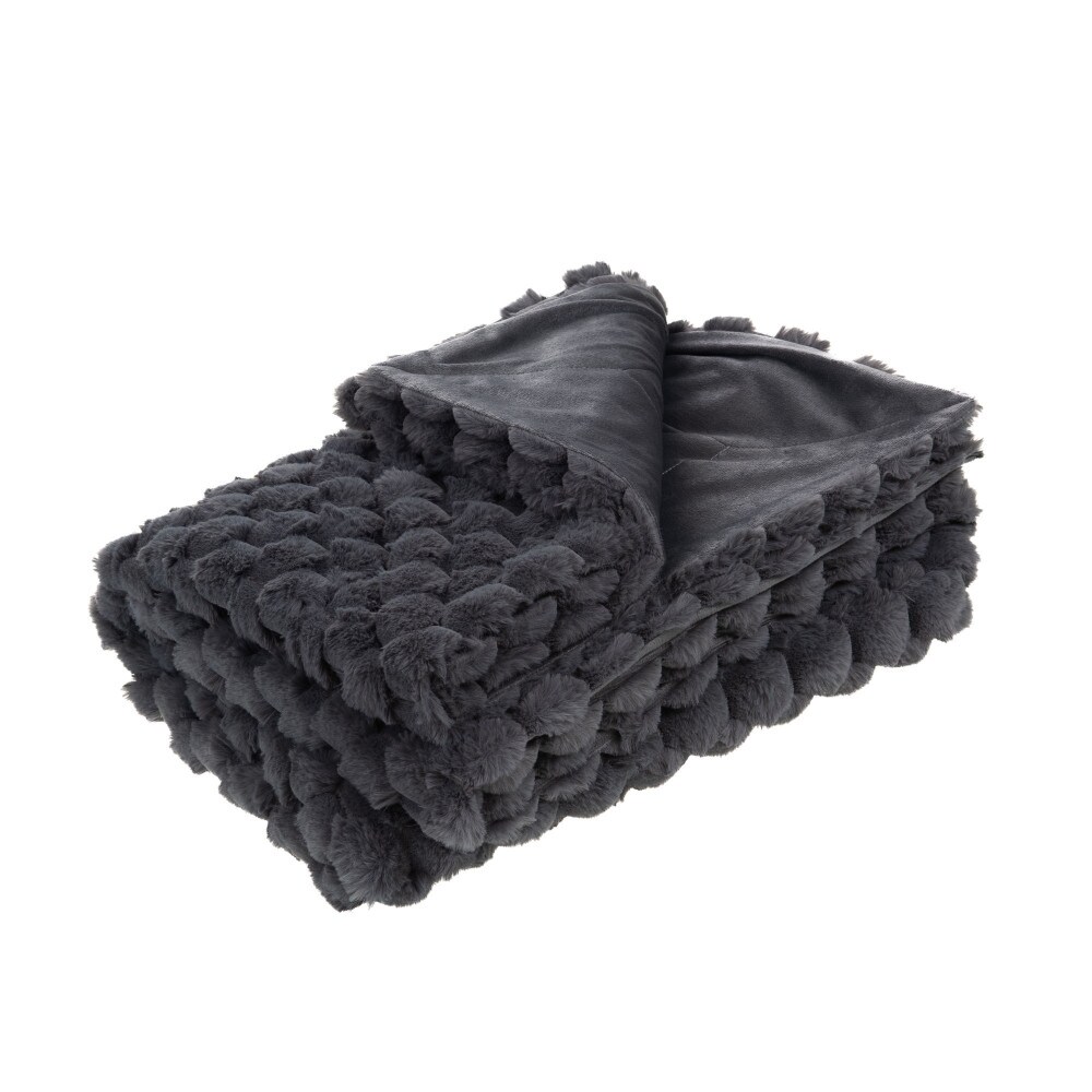 Plaid Diana dunkelgrau 130x170 cm - Rechteck Polyester Amadeus 130x2 cm