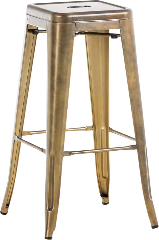 Décoshop26 - Stapelbarer Barhocker mit Fußstütze industrielles Fabrikdesign goldfarbenes Metall 10_0000073