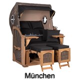 thumbnail of Strandkorb Komplettset - bene living - Ammersee Teak - PE grau - Skyline München - Liftersystem