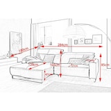 thumbnail of KAWOLA Sofa YORK Leder Life-line bisquit Recamiere links Fuß Metall schwarz