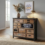 thumbnail of Apotheker-Schrank HWC-A43, Kommode, Tanne Holz massiv Vintage Shabby-Look 90x90x32cm