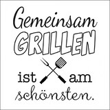 thumbnail of 20 Servietten Papier 33x33cm 3-lagig - hochwertige Einweg Papierservietten Spruch Gemeinsam Grillen Partyservietten BBQ Sprüche Gartenfest Grillfest