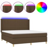 thumbnail of vidaXL Boxspringbett mit Matratze & LED Dunkelbraun 180x200 cm Stoff