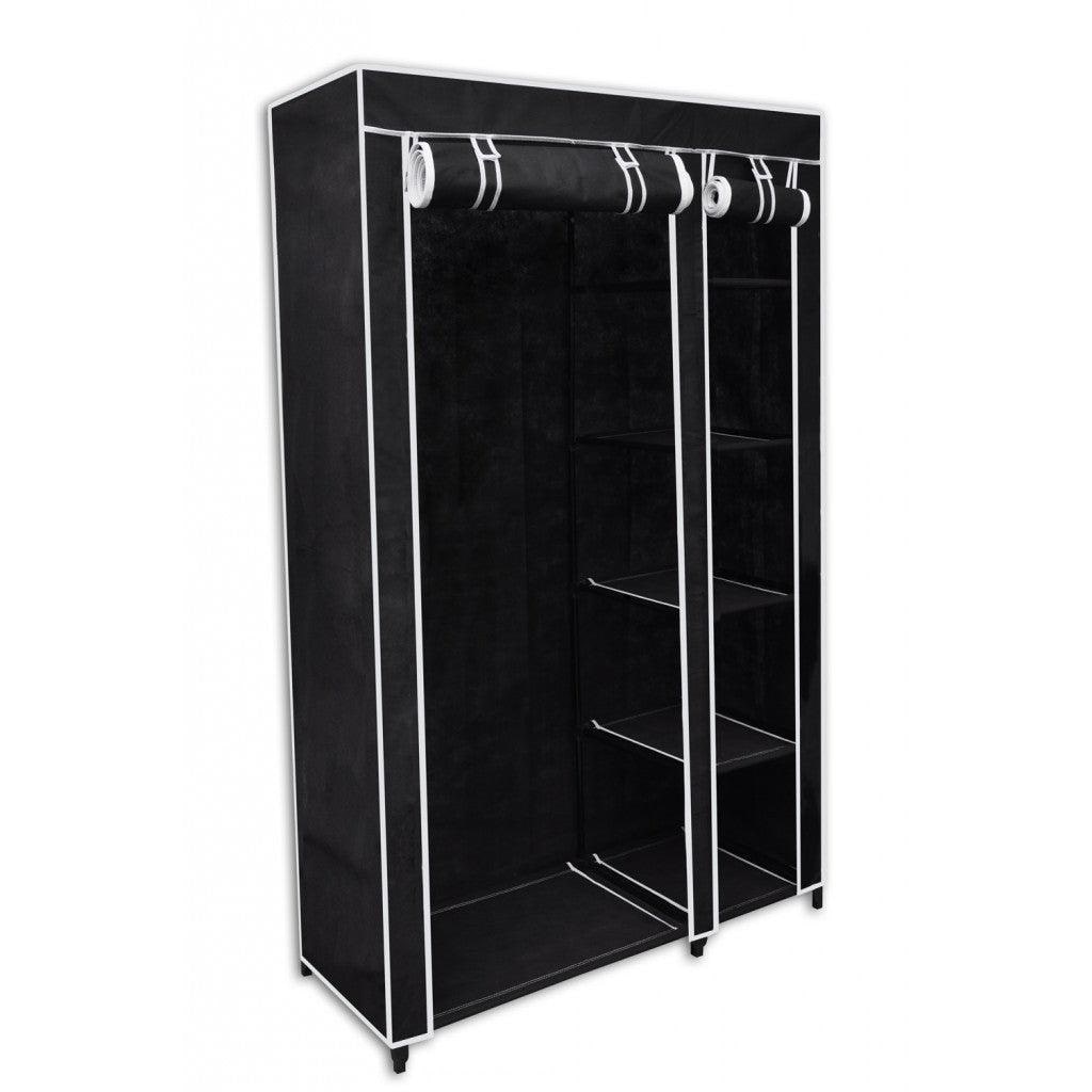 Helloshop26 - Armoires penderie etagère tissu noir entrée chambre camping 2002002