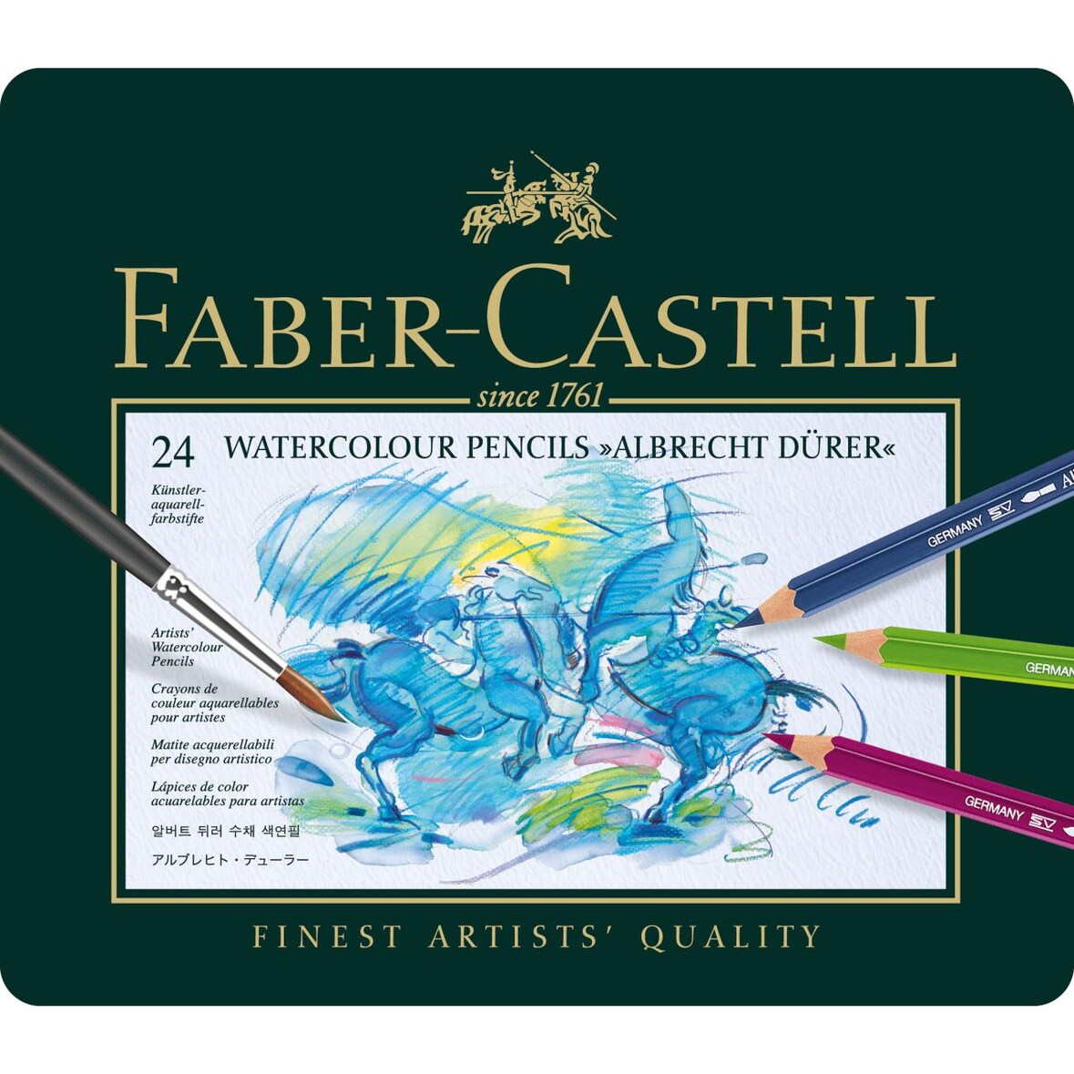 Faber-Castell 117524 Crayons de couleur Albrecht Dürer boîte métal de 24