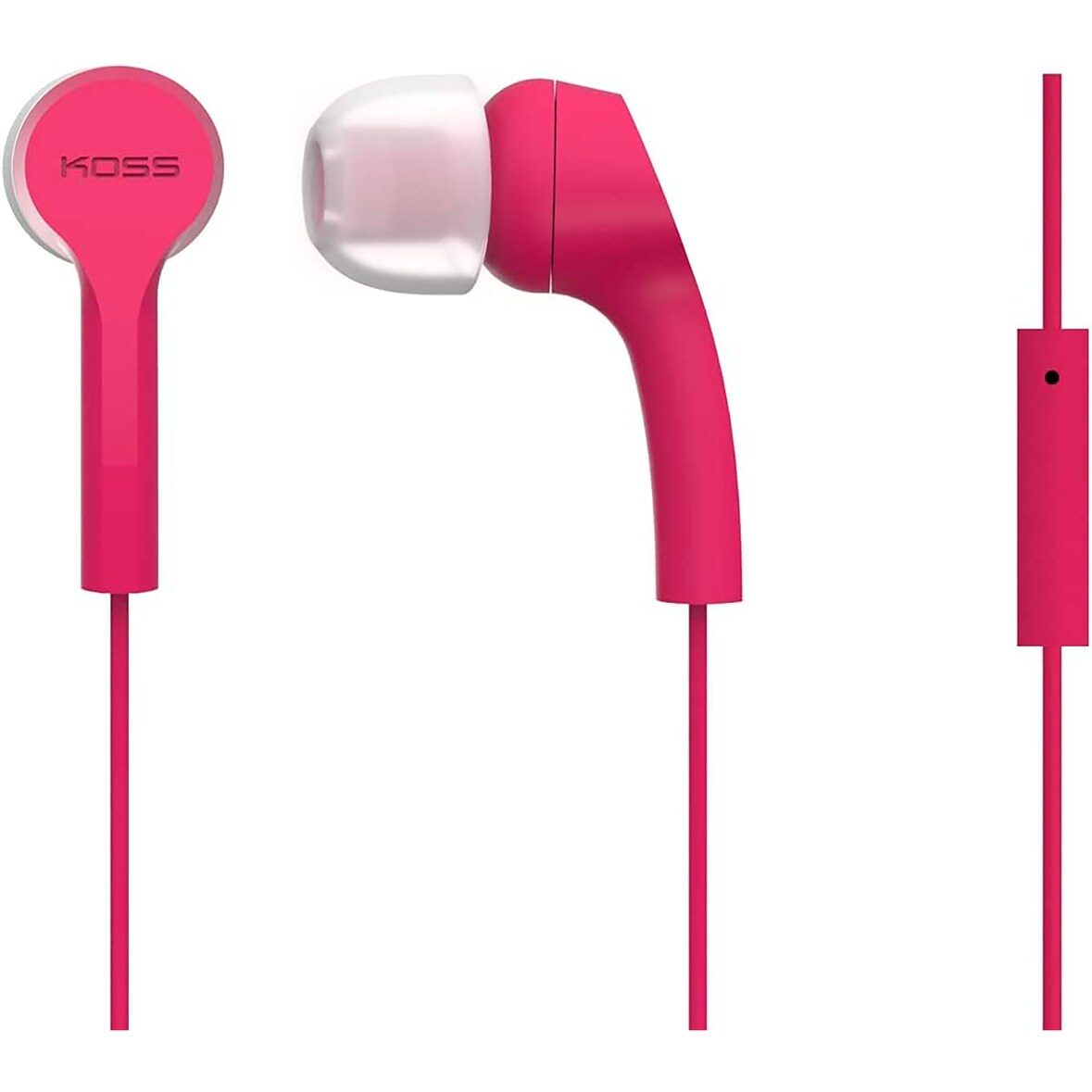 Auriculares con Cable y Micrófono Cascos Intraurales In Ear de Botón, Earphones Ligeros Cómodos KEB9i, Rosa