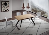 thumbnail of Ausziehbarer Tisch 90x160/210 cm Tabira entrindete Eiche mit anthrazitfarbenen Beinen