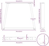 thumbnail of vidaXL Esstisch Beine V-Form 2 Stück Schwarz 70x(72-73,3) cm Stahl