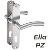 thumbnail of Langschild Drückergarnitur Edelstahl gebürstet ELLA PZ - Profizylinder Türbeschlag für Innentüren