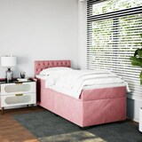 thumbnail of vidaXL Boxspringbett mit Matratze Rosa 90x190 cm Samt