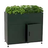 thumbnail of HWC-O85, floreira com canteiro de metal com espaço de armazenamento, metal 33kg 91x101x51cm ~ verde