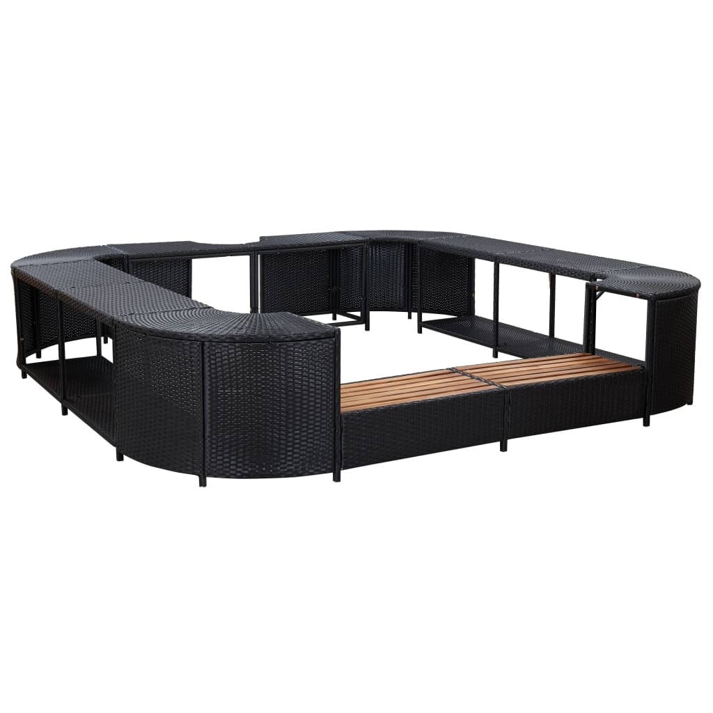 vidaXL Whirlpool-Umrandung Quadratisch 268×268×55 cm Poly Rattan