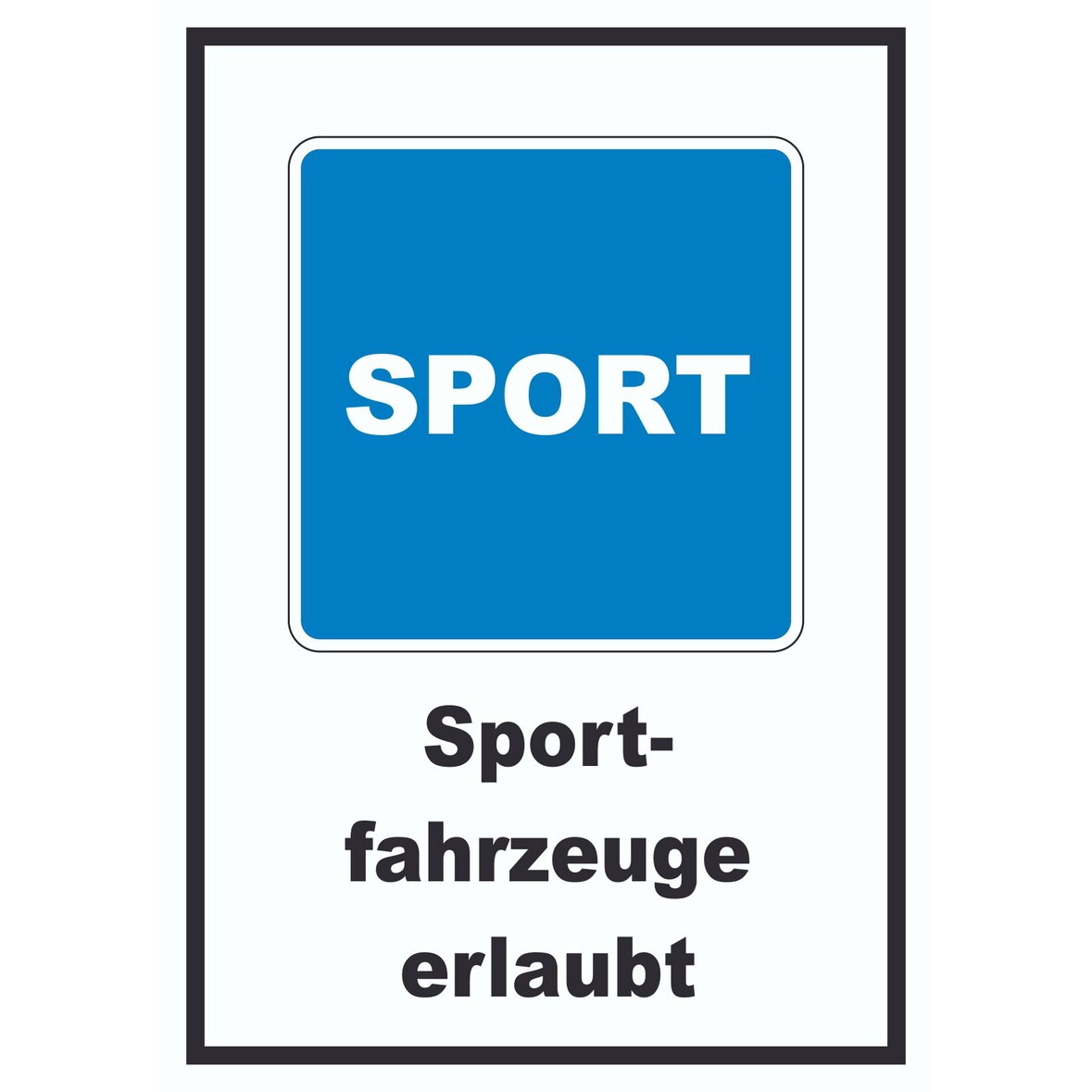 Sportfahrzeuge erlaubt Sportboote Symbol und Text A5 (148x210mm)