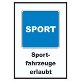 thumbnail of Sportfahrzeuge erlaubt Sportboote Symbol und Text A5 (148x210mm)