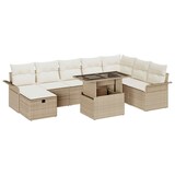 thumbnail of vidaXL Garten-Sofa-Set mit Kissen mit Speicher 9 pcs Beige Poly Rattan
