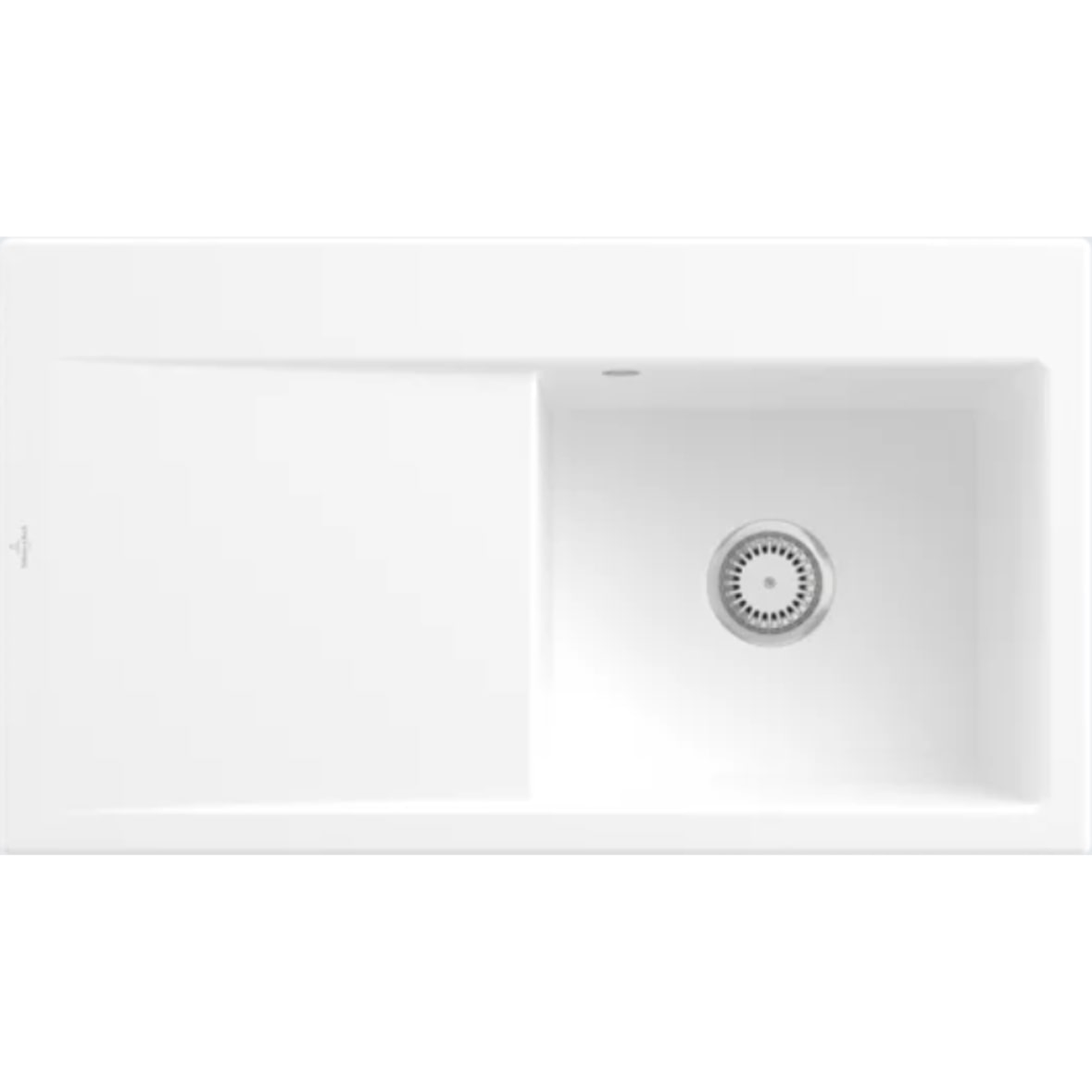 Villeroy&Boch Spülbecken mit Abtropffläche links, Subway Style 50 Stone White 90x51cm, Keramik, Handbetätigung