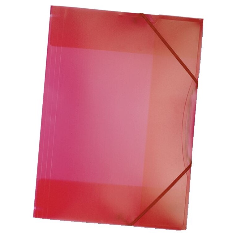 Folia 6993 Sammelmappe mit Gummiband, DIN A3, transparent, rot