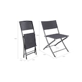 thumbnail of aro Set da balcone pieghevole, 3 pezzi, acciaio/plastica, 2 sedie, 1 tavolo, aspetto rattan, grigio scuro