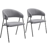 thumbnail of tectake Silla de comedor Bedano de tejido, acolchada con capacidad para 150 kg - Juego de 2 gris